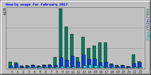Hourly usage for February 2017